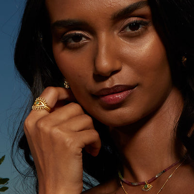 Xandra® | Shed A Light Evil Eye Ring Set