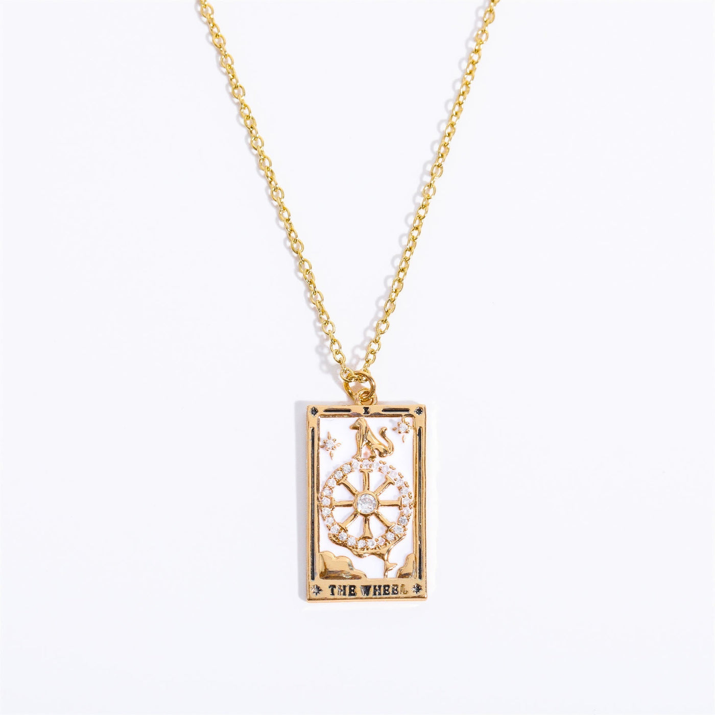 Brigitte® | Gold-Plated Tarot Pendant Necklace with Zirconia
