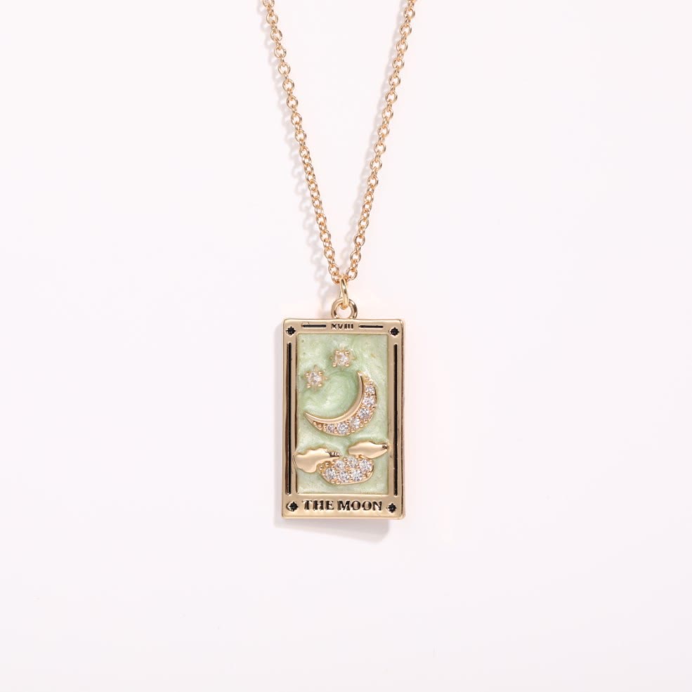 Brigitte® | Gold-Plated Tarot Pendant Necklace with Zirconia