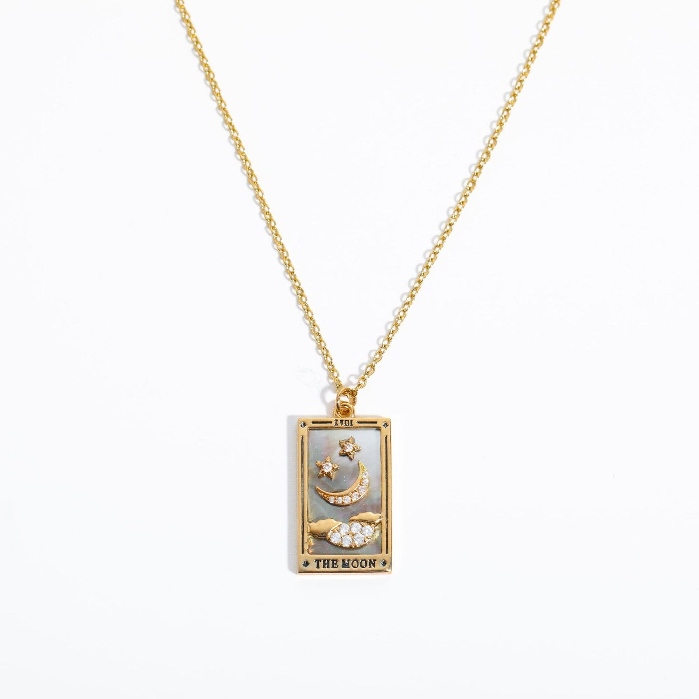 Brigitte® | Gold-Plated Tarot Pendant Necklace with Zirconia