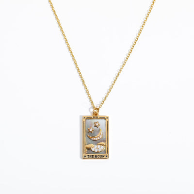 Brigitte® | Gold-Plated Tarot Pendant Necklace with Zirconia