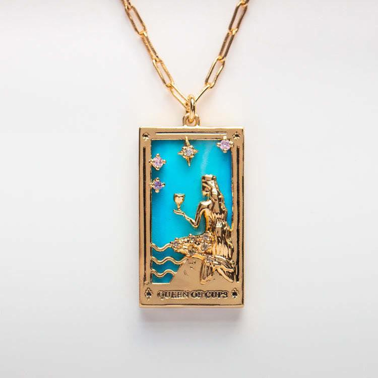 Brigitte® | Gold-Plated Tarot Pendant Necklace with Zirconia