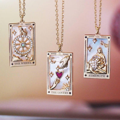 Brigitte® | Gold-Plated Tarot Pendant Necklace with Zirconia