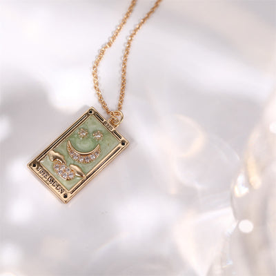 Brigitte® | Gold-Plated Tarot Pendant Necklace with Zirconia