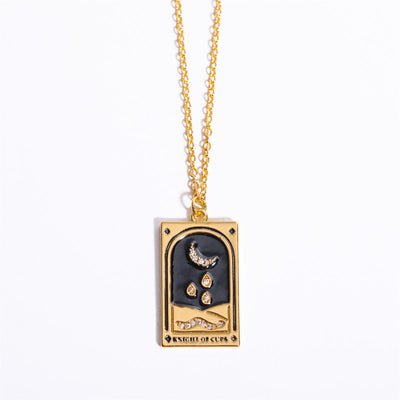 Brigitte® | Gold-Plated Tarot Pendant Necklace with Zirconia
