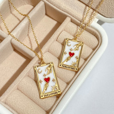 Brigitte® | Gold-Plated Tarot Pendant Necklace with Zirconia