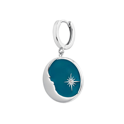 Xara® | Blue-Moon Silver Hoop Piercing Earring