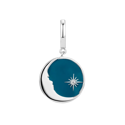 Xara® | Blue-Moon Silver Hoop Piercing Earring