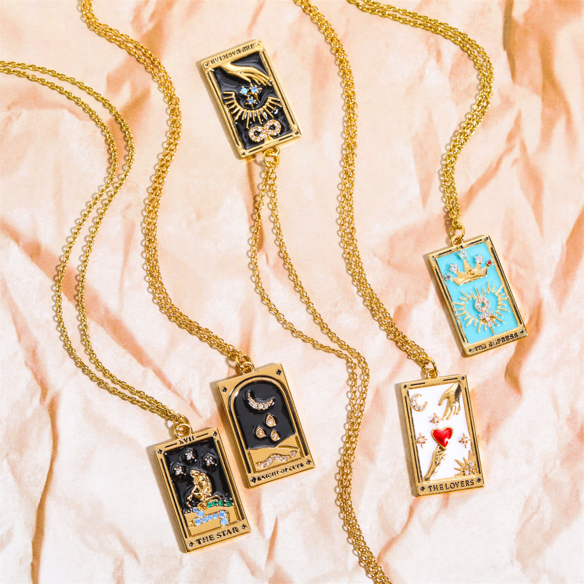Brigitte® | Gold-Plated Tarot Pendant Necklace with Zirconia