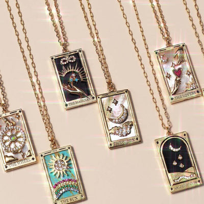 Brigitte® | Gold-Plated Tarot Pendant Necklace with Zirconia