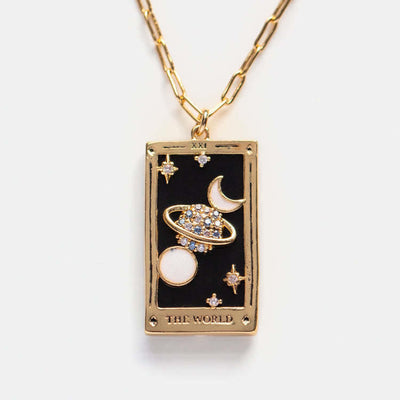 Brigitte® | Gold-Plated Tarot Pendant Necklace with Zirconia