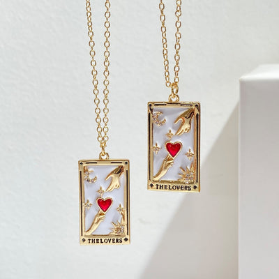 Brigitte® | Gold-Plated Tarot Pendant Necklace with Zirconia