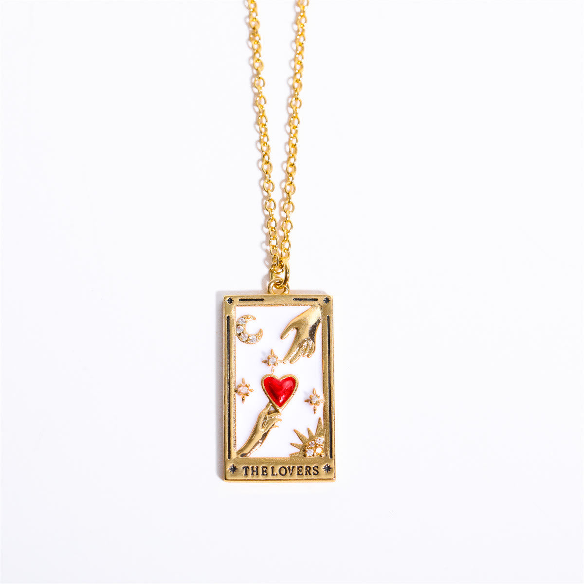 Brigitte® | Gold-Plated Tarot Pendant Necklace with Zirconia