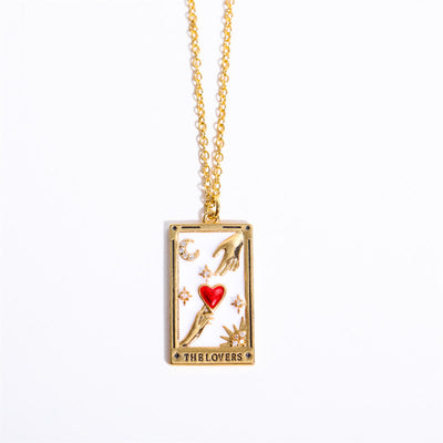 Brigitte® | Gold-Plated Tarot Pendant Necklace with Zirconia