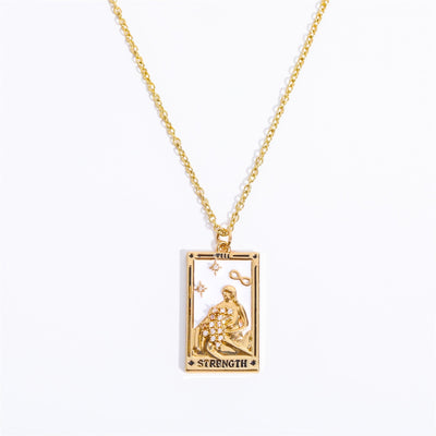 Brigitte® | Gold-Plated Tarot Pendant Necklace with Zirconia