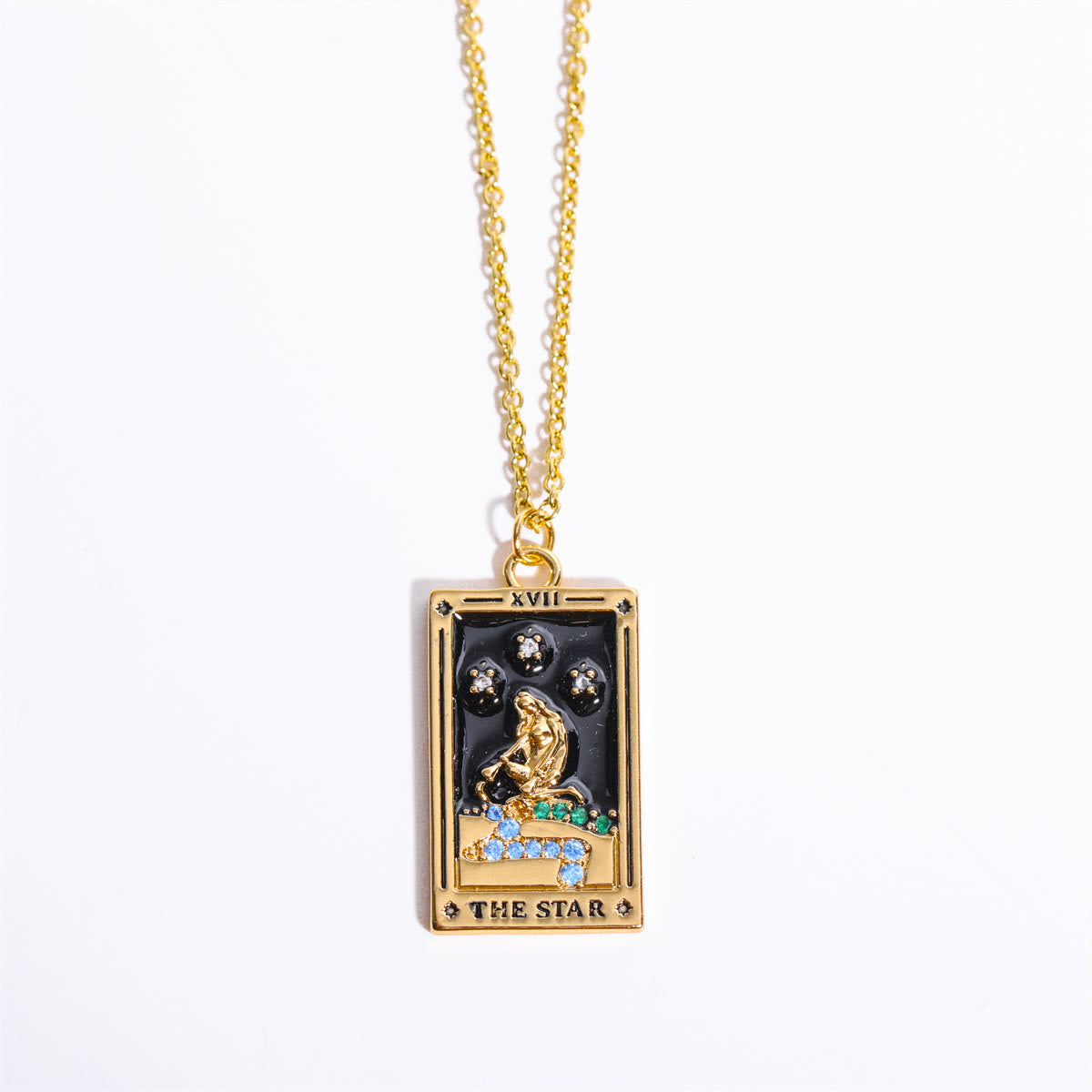 Brigitte® | Gold-Plated Tarot Pendant Necklace with Zirconia