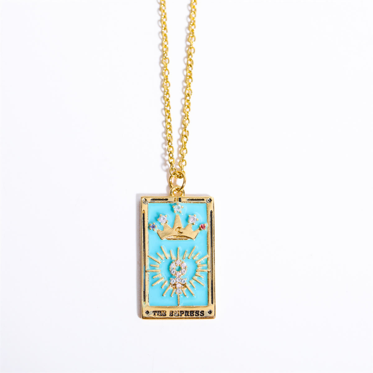 Brigitte® | Gold-Plated Tarot Pendant Necklace with Zirconia
