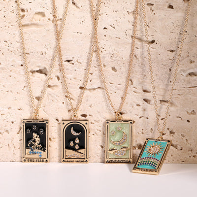 Brigitte® | Gold-Plated Tarot Pendant Necklace with Zirconia